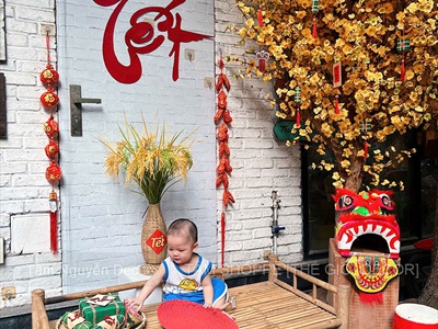 Set 06 mô hình bánh chưng bánh tét mini [Bằng giấy - Cute] Cao 5-8cm CHUNGTET-05